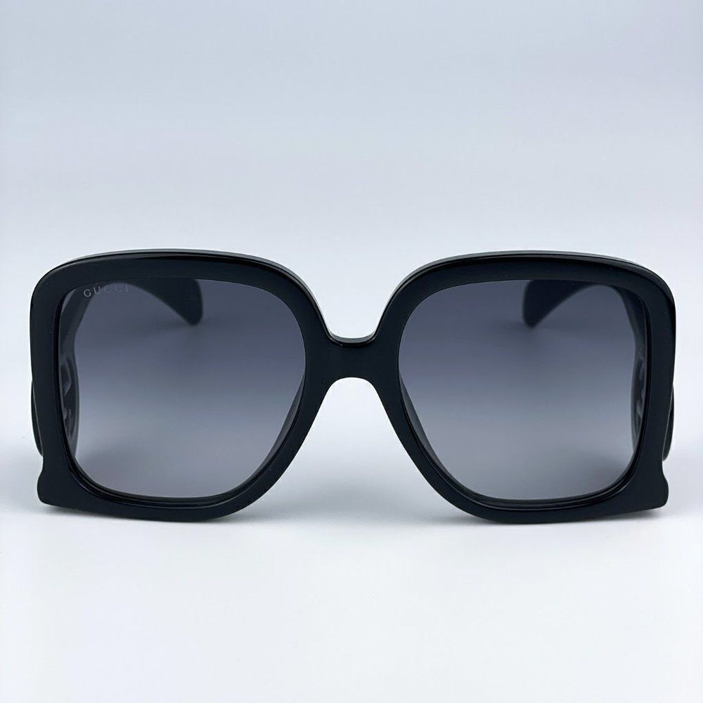 NEW Gucci GG1326S 001 Black Grey Gradient Oversized Square Women Sunglasses - Picture 2 of 12